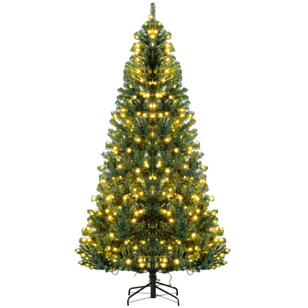 English Elm Homcom 7.5' Douglas Fir Prelit Christmas Tree With 500 Leds, Realistic Branches, Easy Setup & Storage W2225P249691