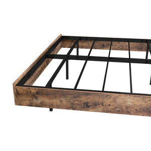 English Elm King Platform Bed with Rgb Led Ambient Glow Heavy Duty Metal Frame Floating Design T3963P446982