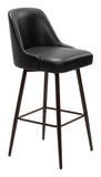 Keppel Swivel Barstool Black & Bronze 109975 Zuo Modern