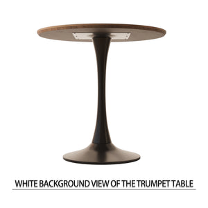 English Elm 31.5" Walnut Round Tulip Dining Table Set With 2 Beige Chairs - Modern, Compact, Stylish For 2-4 People W2189S00427