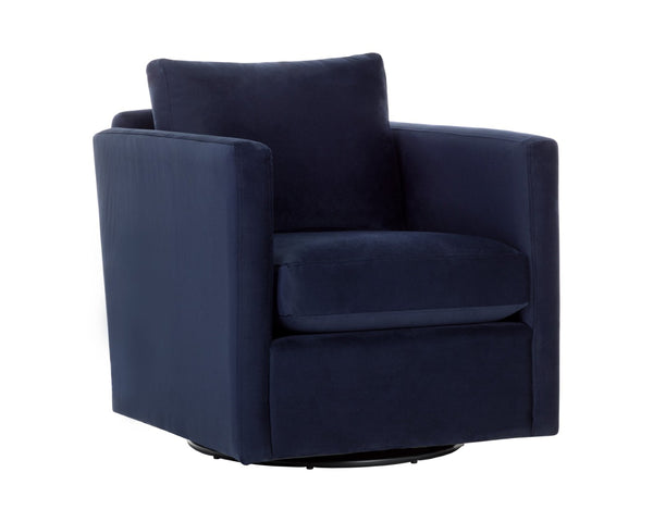 Sunpan GEORGIE Swivel Lounge Chair in Abbington Navy – Modern Comfort, Stylish Design for Any Space 110632