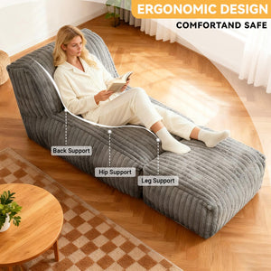 English Elm Zdfk-shenhui Corduroy Modular Floor Chaise Convertible Lounge Seat for Small Spaces W3737P423680