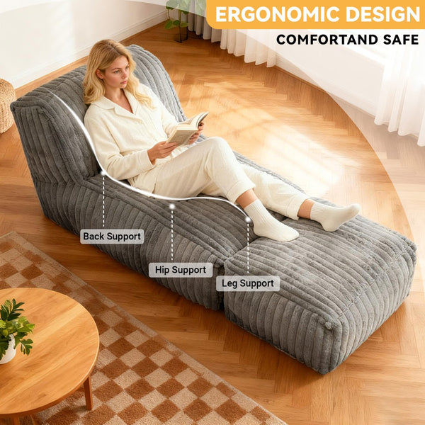 English Elm Zdfk-shenhui Corduroy Modular Floor Chaise Convertible Lounge Seat for Small Spaces W3737P423680