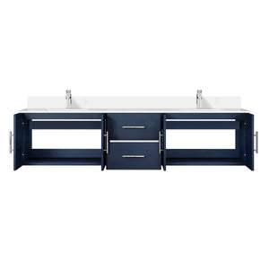 English Elm Navy 80" Double Bath Vanity with Cultured Marble Top, Soft-Close Drawers, Chrome Faucet Set, Durable B2731P258734