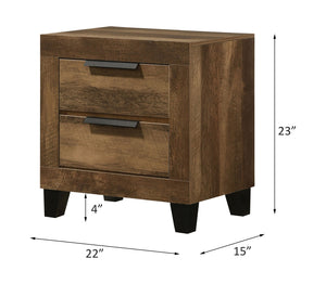 English Elm Morales Rustic Oak Nightstand with 2 Dovetail Drawers, Smooth Metal Glides & Safety Stop, Durable Finish B2726P261907