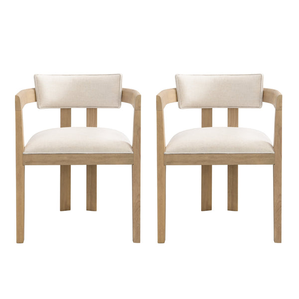 English Elm Christopher Knight Home® - N771P197053H Bouclé Upholstered Dining Chair with Wire-Brushed Rubberwood Frame, Modern Comfort Beige N771P361737A