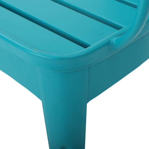 English Elm Colmar Outdoor Iron Bistro Set Powder Coated Slatted Armchairs Round Patio Table Teal 56558.00MCT