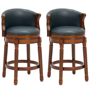 English Elm Cow Leather Swivel Barstool Solid Hardwood Frame 360 Spin Kitchen Counter Seating W2195P399436