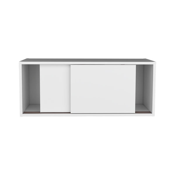 English Elm Wall Engineered Wood Cabinet with Single Door and Two Shelves for Kitchen Storage, Modern Durable Design White 33.86 L x 14.17 W x 3.54 H B097P250892