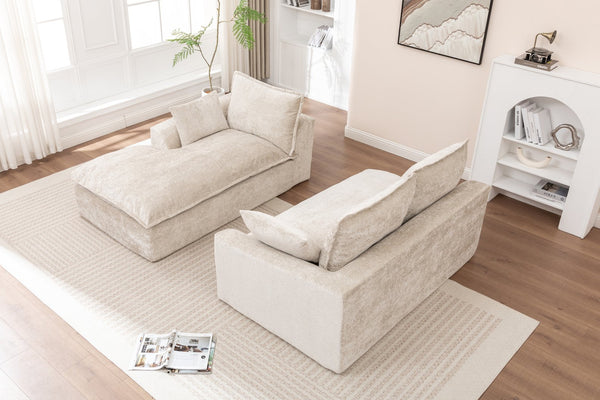 English Elm 103" Cloud Sectional Couch - Reversible L-Shaped Modular Sofa For Stylish Living Room Comfort W1170S00040