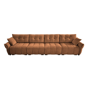 English Elm Modern Four Seat Chenille Sofa Solid Wood Frame Tufted Arms for Living Rooms Lounges Burnt Orange W714S01666