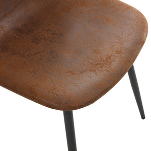 English Elm Table And Chair Set - Modern 79"X31.5" Glass Top With X-Shaped Black Metal Legs & 6 Techno-Fabric Chairs W1151S04087-GIGA