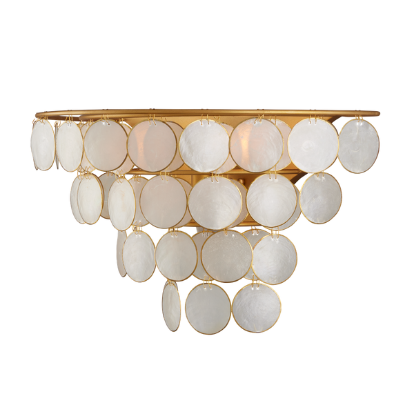 Bon Vivant Wall Sconce - Elegant Mid-Century Modern Design with Capiz Shells & Gold Finish Glamour