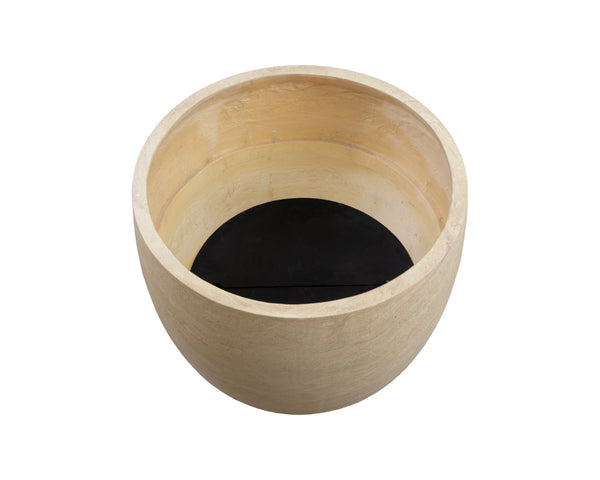Sunpan ASTER PLANTER - LARGE ROUND - Elegant Travertine Look, Durable GFRC for Indoors & Outdoors, Low Maintenance 111374