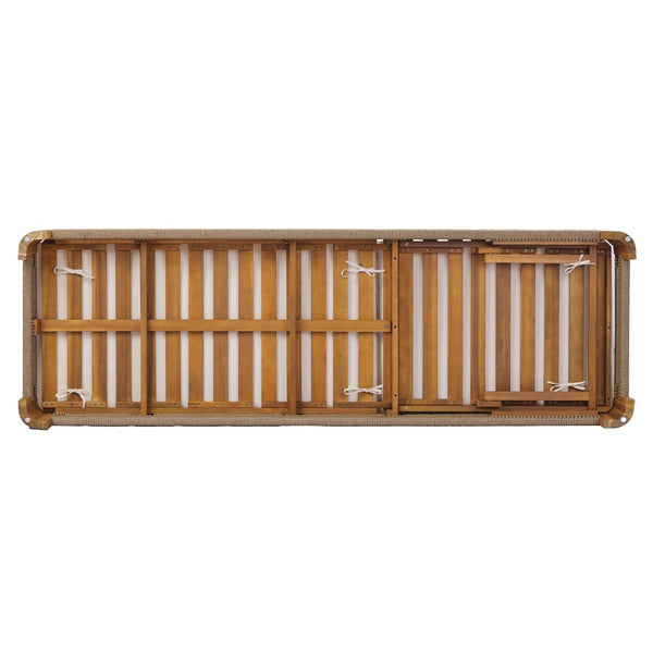 English Elm Acacia Wood Outdoor Chaise Lounge with Rope Accents and Adjustable Reclining Backrest N767P363998C_N767P369236T