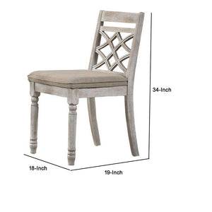 English Elm 19 Inch Cross Back Farmhouse Dining Chairs Padded Seats Distressed Wood Set of 2 B056P416831