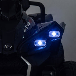 English Elm 24v Kids Electric Atv Xxxl Off-road Ride on with Remote Parental Control and Bluetooth Black W1578P228312