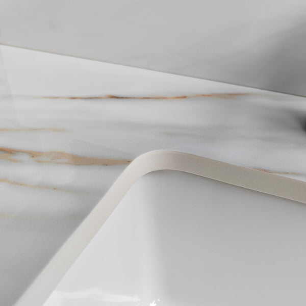 English Elm 37 Inch Marble Vanity Top - Elegant Carrara White Finish With Undermount Sink & 4" Backsplash Design W2699P192442