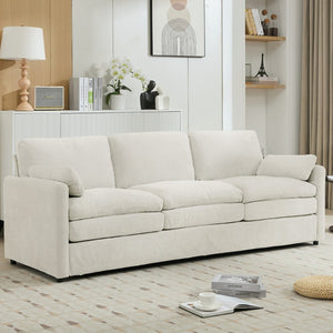 English Elm 101.2" Modular Chenille Sectional Sofa with Tufted Cushions and Deep Seating for Living Room Beige N719S001922A
