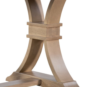 English Elm 63.00"-78.75" Extendable Farmhouse Dining Table Rubberwood X-frame Base Seats Eight Light Natural N771P347924A_N771P347925A