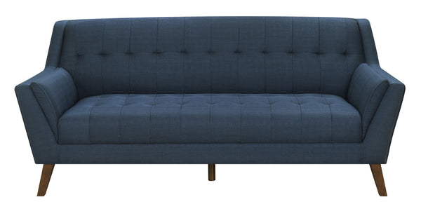 English Elm Wallace & Bay - Blue Mid-Century Sofa in Navy Peacock Fabric — 80" Wide, Easy-Care Upholstery, Stylish Comfort for Living Rooms B361P384453