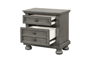 English Elm Meade Chic Nightstand with Felt-Lined Top Drawer, Full-Extension Storage, Durable Wood Veneer Finish Gray 30 L x 32.8 W x 21.5 H B078P301545