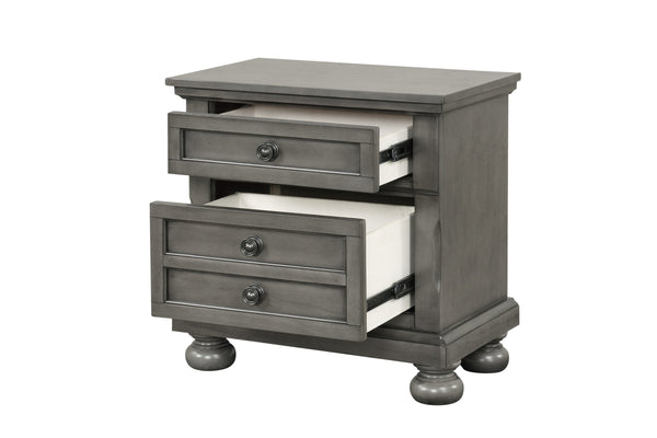 English Elm Meade Chic Nightstand with Felt-Lined Top Drawer, Full-Extension Storage, Durable Wood Veneer Finish Gray 30 L x 32.8 W x 21.5 H B078P301545