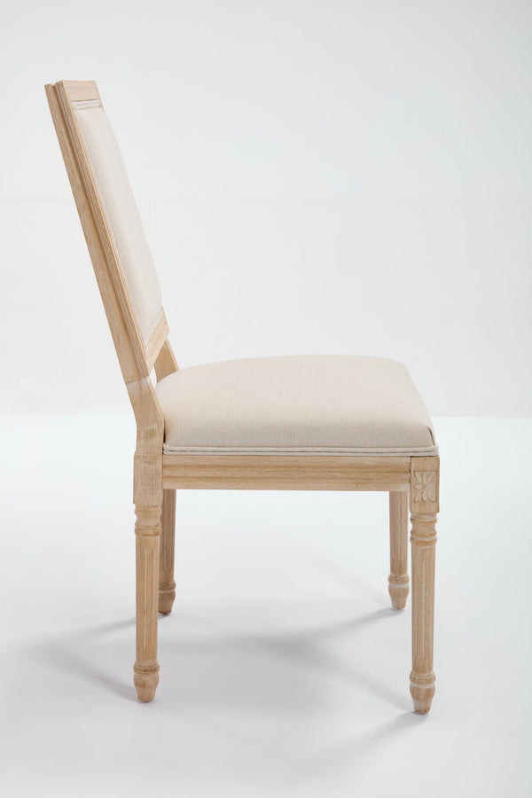 English Elm French Country Dining Chairs Set Of 2 – Elegant Upholstered Square Back, Stylish Comfort For Dining W3426P324534