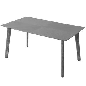 English Elm Retro Dining Table for 6 — Minimalist Rectangular MDF Top with LVL Rubberwood Legs, 220lb Capacity, Modern Dining centerpiece Gray N752P294999E