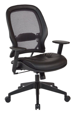 OSP Home Furnishings Executive High Back Office Chair with Mesh Bonded Leather Seat and Lumbar Support 5790E