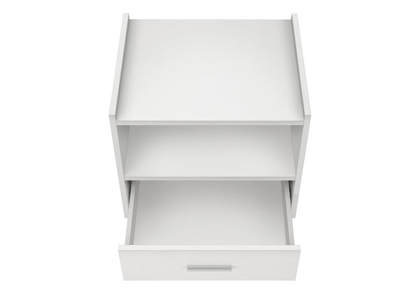 English Elm Accent Side Table Rustic Grey Laminate Compact Storage Cabinet Transitional Bedroom White B2710P461711