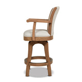 English Elm Williams 27In Swivel Counter Height Bar Stool, White Pepper Stain Resistant High Performance Polyester