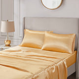 Madison Park Essentials Satin Glam/Luxury Luxury 2 PC Pillowcases MPE21-779 Gold