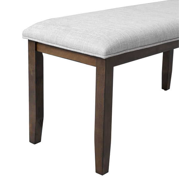 English Elm Upholstered Bench with Padded Seat and Solid Wood Legs, 39.75" Contemporary Entryway and Bedroom Accent Piece Beige+Brown N752P271804D