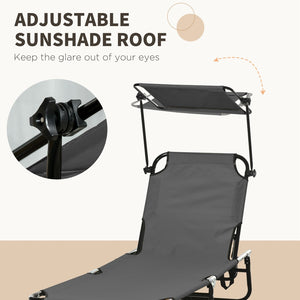 English Elm Outsunny Reclining Outdoor Chaise Lounge Set with Canopy and Steel Frame for Patio W2225P200946