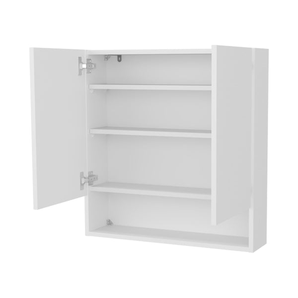 English Elm Gaviota Modern Wall Medicine Cabinet with Two Tilt-Out Doors, Three Shelves, Scratch-Resistant White B128P375287