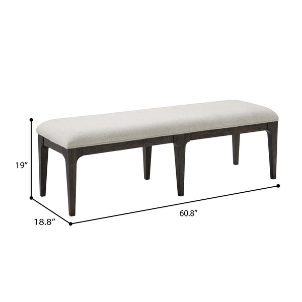 English Elm Wallace & Bay - Brown Upholstered Bench with Wood Frame, Stylish Brown Seating Bench 61" Long, Easy-Care, Classy Accent Piece B2709P406267