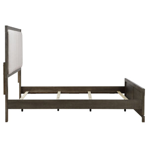 English Elm Pierce Eastern King Panel Bed with Led Lighting and Gloss Diamond Embossed Headboard B062S01539