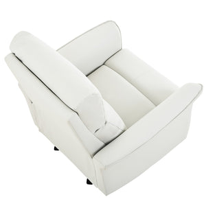 English Elm 270° Swivel Power Recliner Velvet Glider Rocker with Usb Ports for Living Room W1028S00063