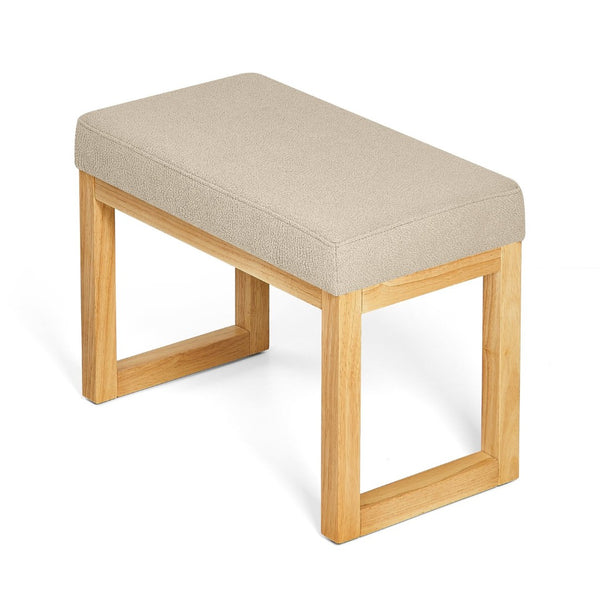 English Elm Shoe-changing Bench Solid Wood Frame Loop Yarn Cushion Compact Entryway Seat Brown W487P384370