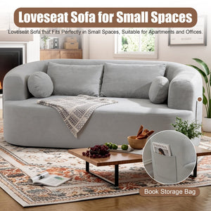 English Elm Loveseat Chenille Upholstered Sofa Compact Foam Seating for Small Apartments and Dens Gray W5385P454890