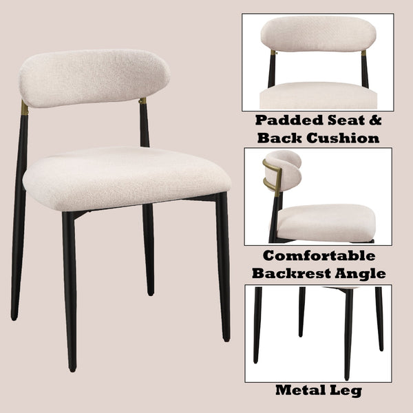 English Elm Jaramillo Upholstered Contemporary Side Chair Set of 2 with Metal Frame, Comfortable Foam Seating Beige 31 L x 24 W x 24 H B2726P287295