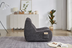 English Elm Bean Chenille Oversized Armrest Bean Bag Chair for Adults - Ergonomic 35D Sponge Comfort Sofa W3434P346412