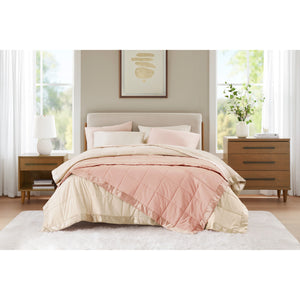 JLA Home Madison Park - Lightweight down-alternative blanket with satin trim, moisture-wicking, OEKO-TEX certified comfort Cream MP51-540