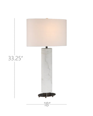 Currey & Company Stanhope White Table Lamp - Elegant Marble Design With Sculptural Shade & Striking Black Base White Marble ,Metal 6000-1029-currey-company