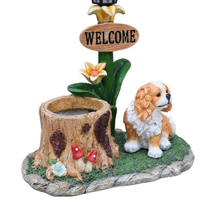 English Elm Sitting Corgi Resin Planter Sculpture Whimsical Porch Garden Decor with Succulent Cavity W5398P464242