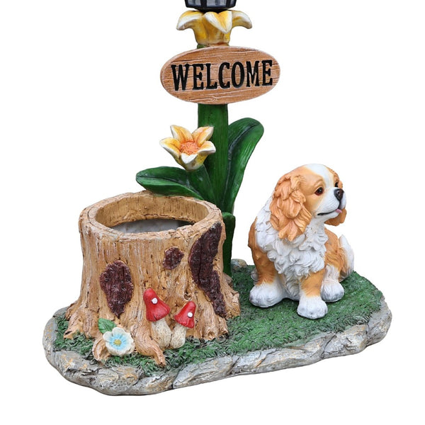 English Elm Sitting Corgi Resin Planter Sculpture Whimsical Porch Garden Decor with Succulent Cavity W5398P464242