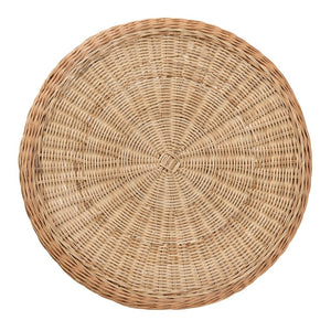English Elm Modern Handcrafted Rattan Round Coffee Table Bohemian Artisan Living Room Accent B2750P470078