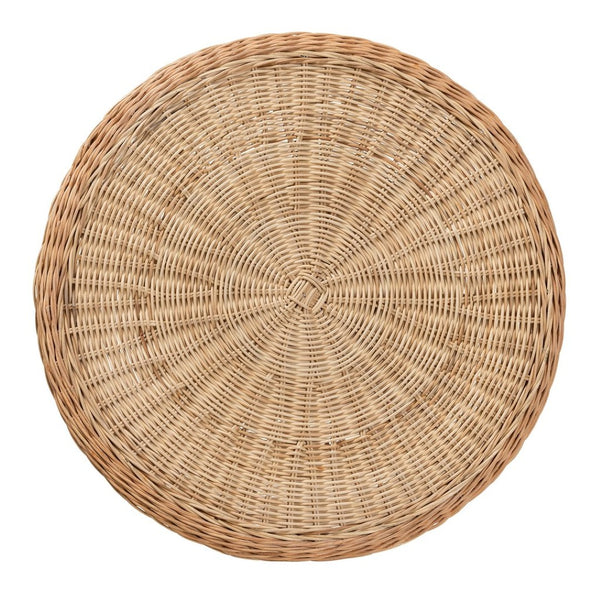English Elm Modern Handcrafted Rattan Round Coffee Table Bohemian Artisan Living Room Accent B2750P470078