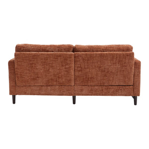 English Elm Modern chenille 2-seater sofa with LED lighting, USB charging, storage pocket, sturdy wood legs Orange W395P318543